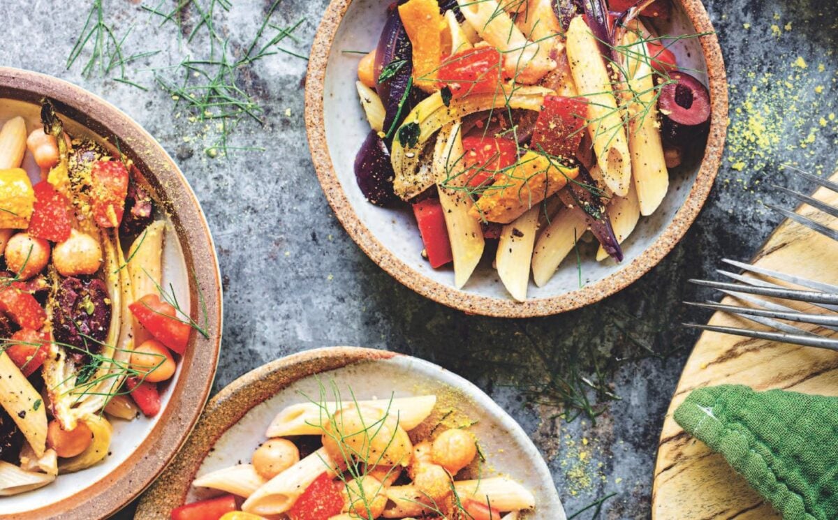 Try This Roasted Summer Veggie Penne With Chickpeas
