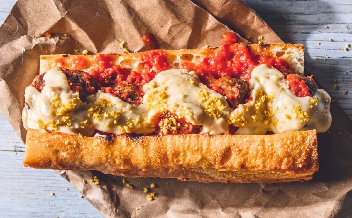 Plant-Based Meatball Parmigiana Hero