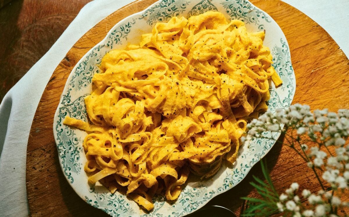 Cream Of Carrot And Hazelnut Tagliatelle