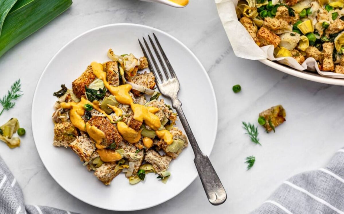 Plant Based Savory Bread Pudding
