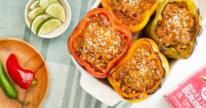 Cheesy Vegan Beef-Stuffed Peppers Recipe