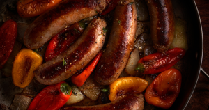 This one-pan vegan sausage and peppers vanishes within 10 minutes every single time I make it