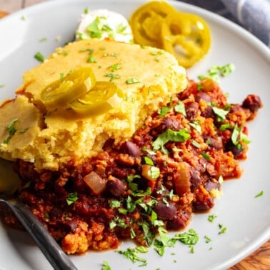 Chili Cornbread Casserole (Vegan)