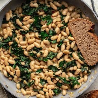 One Pan Cannellini Beans with Kale
