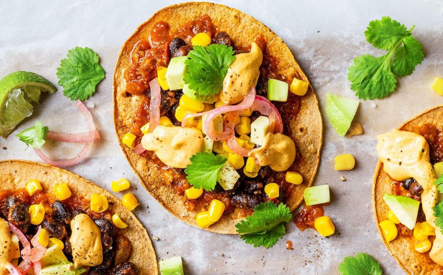Vegan Spicy Black Bean Tostadas