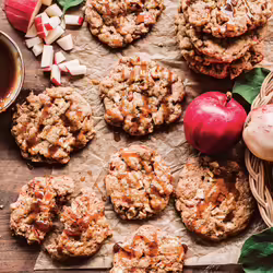 Vegan Caramel Apple Pecan Pie Cookies