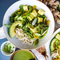 Spicy Vegan Avocado Coconut Curry Noodles