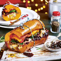 Vegan Stuffed Squash Roast WithÂ Cranberry-Orange Sauce