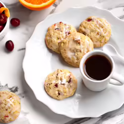 Soft-Baked Vegan Citrus Cranberry Cookies With Lemon DrizzleÂ 