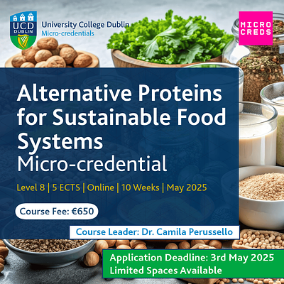 University College Dublin to Offer Course on Alternative Proteins for Sustainable Food Systems