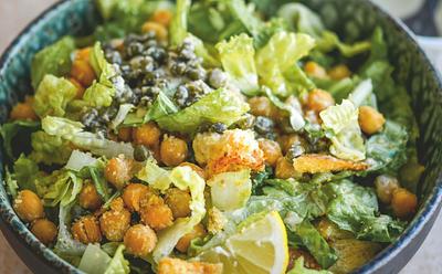 Vegan Chickpea Caesar Salad