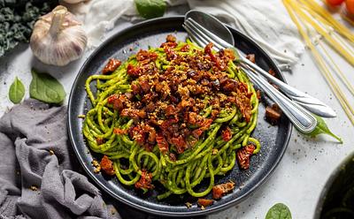 Seasonal Super Green Spaghetti With Chestnuts