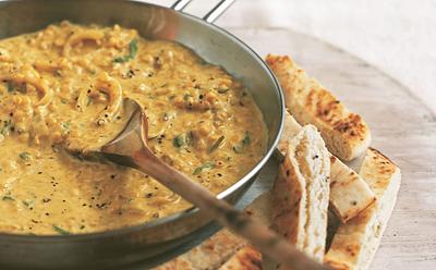 Vegan Coconut Dhal With Toasted Naan Fingers