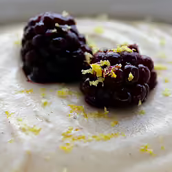 Lemon Cardamom Cream With Blackberries