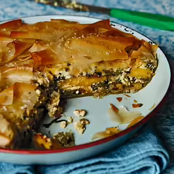 Vegan Caribbean Callaloo and Plantain Phyllo Pie