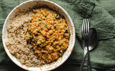 Try This Comforting Butternut Squash Dhal With Cashew Milk And Kale