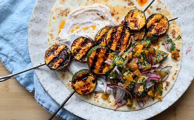 These Spicy Courgette Kebabs With Apricot Salsa Are Perfect For BBQs