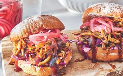 BBQ Pulled Mushroom Sandwiches