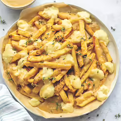 Easy Vegan Poutine With Herby Gravy and Mozzarella