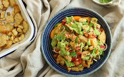 Try This Vegan Panzanella Pasta Salad