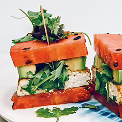 Watermelon Poke Burger With Tofu and Â Avocado