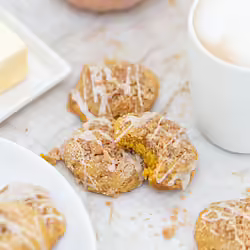 Vegan Pumpkin Spice Coffee Cake Cookies With Vanilla Icing