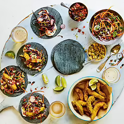 Fried Vegan Avocado Wedge Tacos
