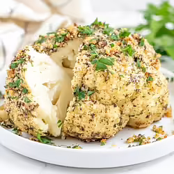 Vegan Garlicky Herb-Roasted Whole CauliflowerÂ 