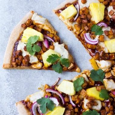 Hawaiian BBQ Vegan Pizza