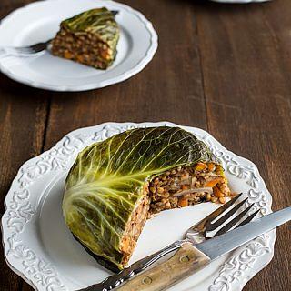 Vegan Chou Farci (Cabbage Stuffed with Barley and Lentils)