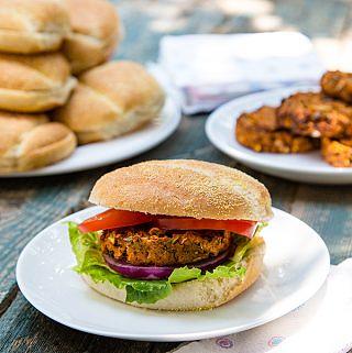 African-Inspired Sweet Potato and Black Bean Burgers
