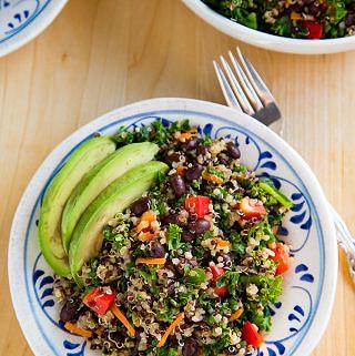 Kale and Quinoa Salad with Black Beans