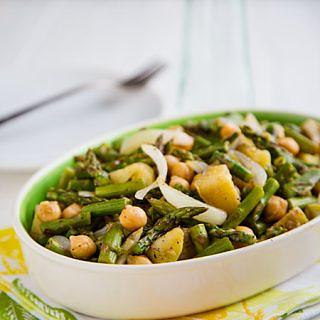 Roasted Asparagus Salad with Chickpeas and Potatoes