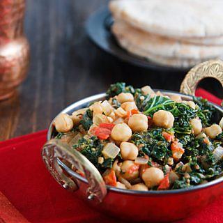 Curried Chickpeas and Kale