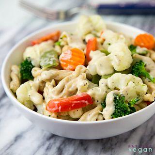 Pasta and Vegetables with White Sauce