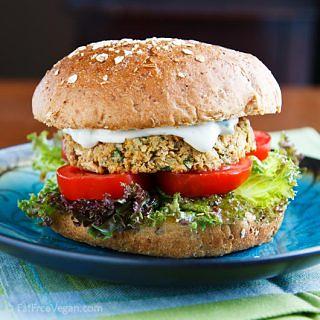 Colleen’s Chickpea Burgers with Tahini Sauce