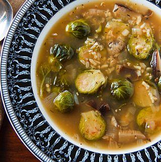 Brussels Sprouts and Shiitake Mushroom Soup