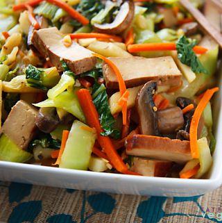 Bok Choy and Baked Tofu Stir-Fry in Ginger-Citrus Sauce