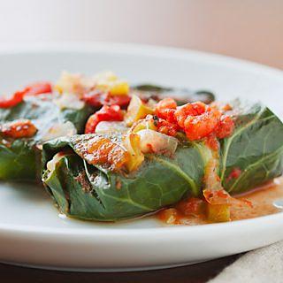 Collards Stuffed with Red Beans and Rice
