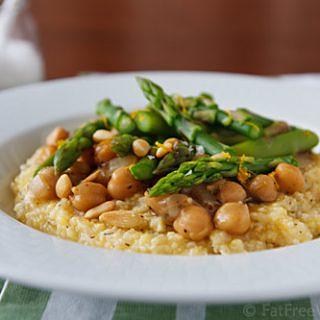 Polenta with Lemony Asparagus and Chickpeas