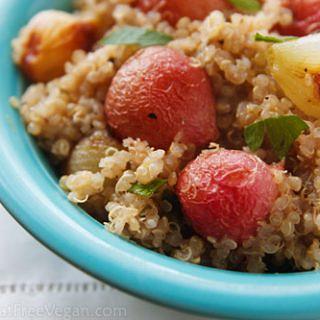 Quinoa with Roasted Radishes and Pearl Onions