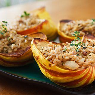 Sweet Dumpling Squash Stuffed with Lemon-Herb Rice