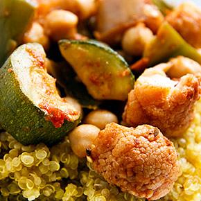 Roasted Vegetables with Tomato Charmoula and Quinoa