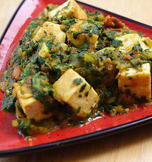 Palak Tofu (Tofu in Curried Spinach Sauce)