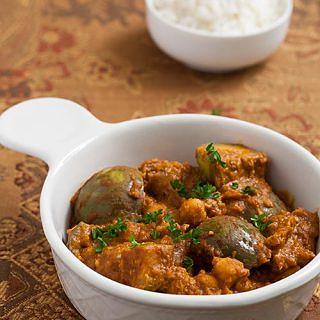 Thai Eggplants and Chickpeas in Peanut Masala