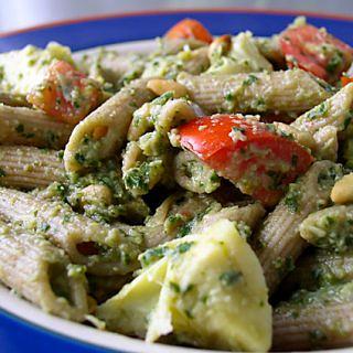 Artichoke Pesto Pasta Salad