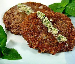 Red Lentil and Rice Patties with Coconut-Mint Sauce
