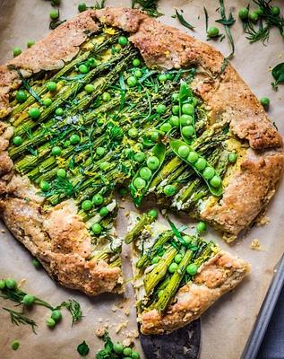Savory Asparagus Galette with Vegan Ricotta