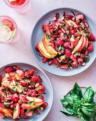 Healthy Vegan Strawberry Rhubarb Salad