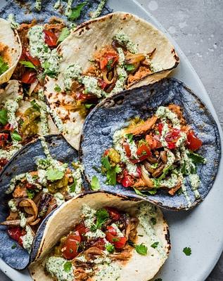 Easy Vegan Tacos with Smoky Cashew Crema